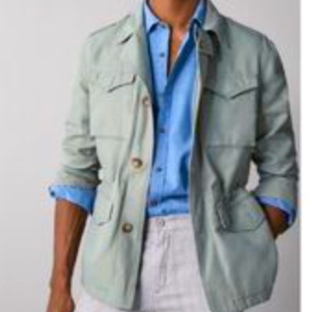 Massimo Dutti cotton/linen Safari jacket sage (S)
